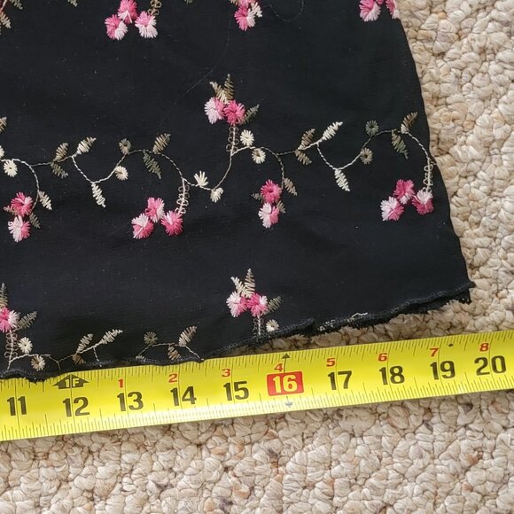 LOVE SOUP Y2K Whimsigoth Dress Babydoll Black Grunge Fairy Floral Lace Rose NWOT - Picture 11 of 14